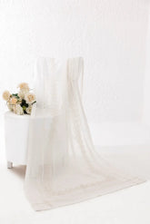 White embroidered lace dupatta
