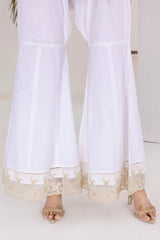 White Cotton Gharara Pant