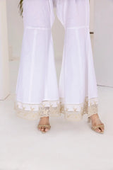 White Cotton Gharara Pant
