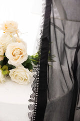 Black chiffon delicate lace dupatta