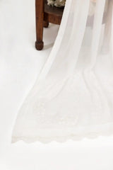 White chiffon cutwork lace dupatta