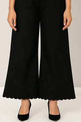 Black Boot Cut  Embroidery Pants